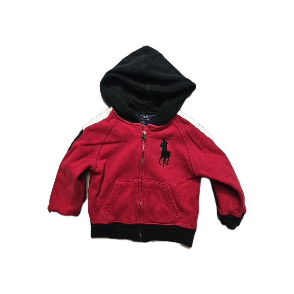 Polo Ralph Lauren Boys Hoodie Zip Up Red 3 T